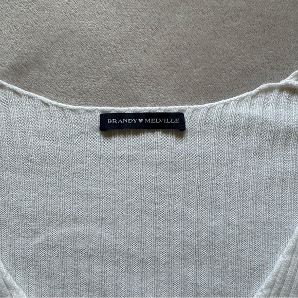 Brandy Melville Cream Button Up Sweater - Picture 2 of 8